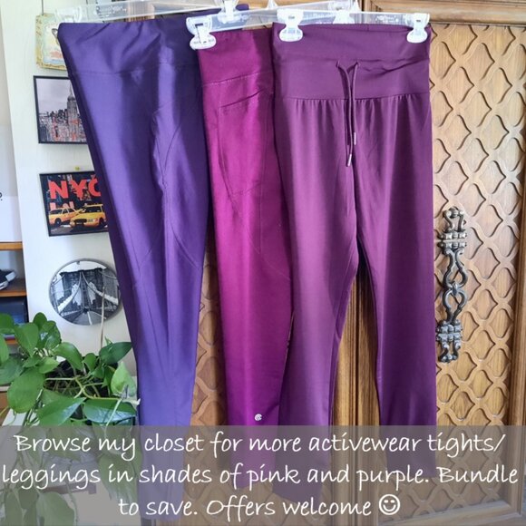 NO BOUNDARIES Tie-Waist Cuffed Leggings - Plum/Purple, Size S, NWT! - Picture 14 of 16